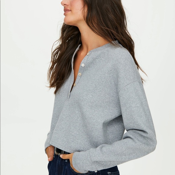 Aritzia Wilfred mavis Henley ribbed top - Picture 2 of 5
